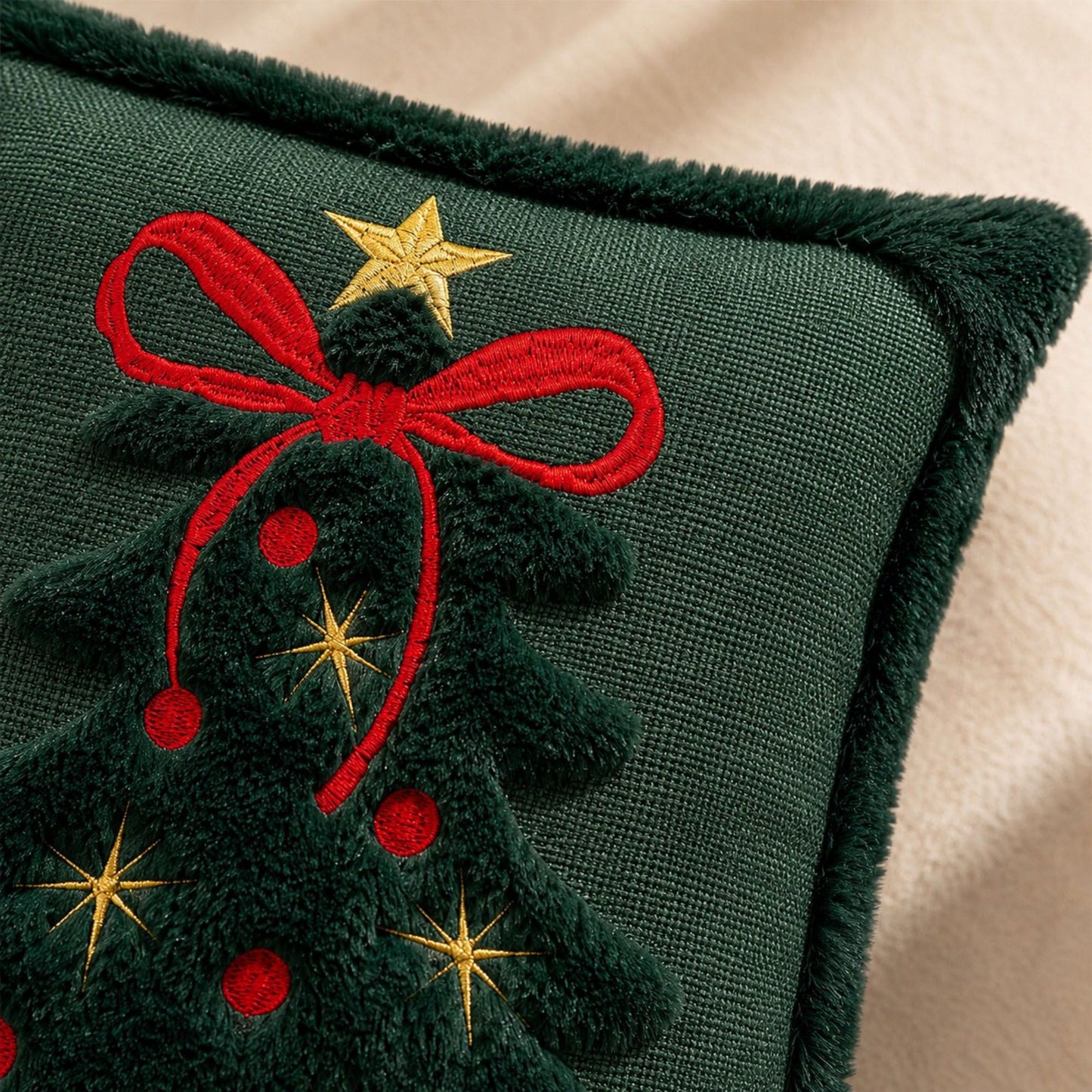2pc Christmas Tree Plush Pillow Covers 17.7 x 17.7 in