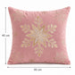 Snowflake Embroidered Decorative Throw Pillow Cover (Single Piece)