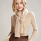 Soft Knit Scarf with Delicate Cutout Detailing 67x17.7 inches