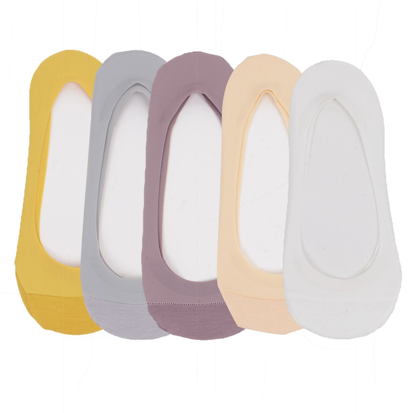 5 Pairs Women Low Cut Invisible Liner Socks Soft Stretch Mesh Top with Reinforced Toe and Moisture-Wicking Terry Cotton Sole