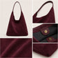 Oversized Suede-Like Hobo Shoulder Bag with Long Strap