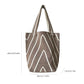 Geometric Stripe Knit Tote Bag with Long Shoulder Straps
