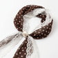 Sheer Skinny Scarf with Lace Trim Faux Pearl Accent and Long Neck Tie Design