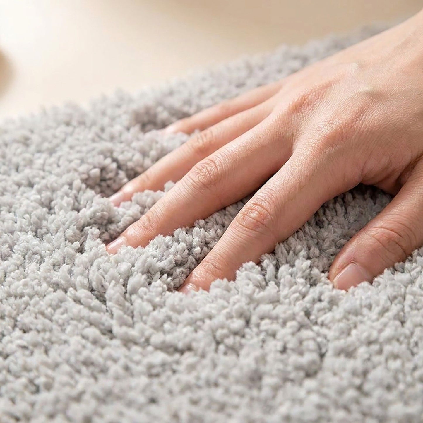 Plush Shag Bath Mat with Soft Pile Texture and Non Slip Backing