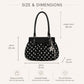 Polka Dot Ruched Shoulder Bag with Bow Detail and Metal Charm