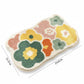 Tufted Floor Mat with Floral Daisy Pattern Non Slip Backing Soft Plush Decorative Scalloped Edge Rug