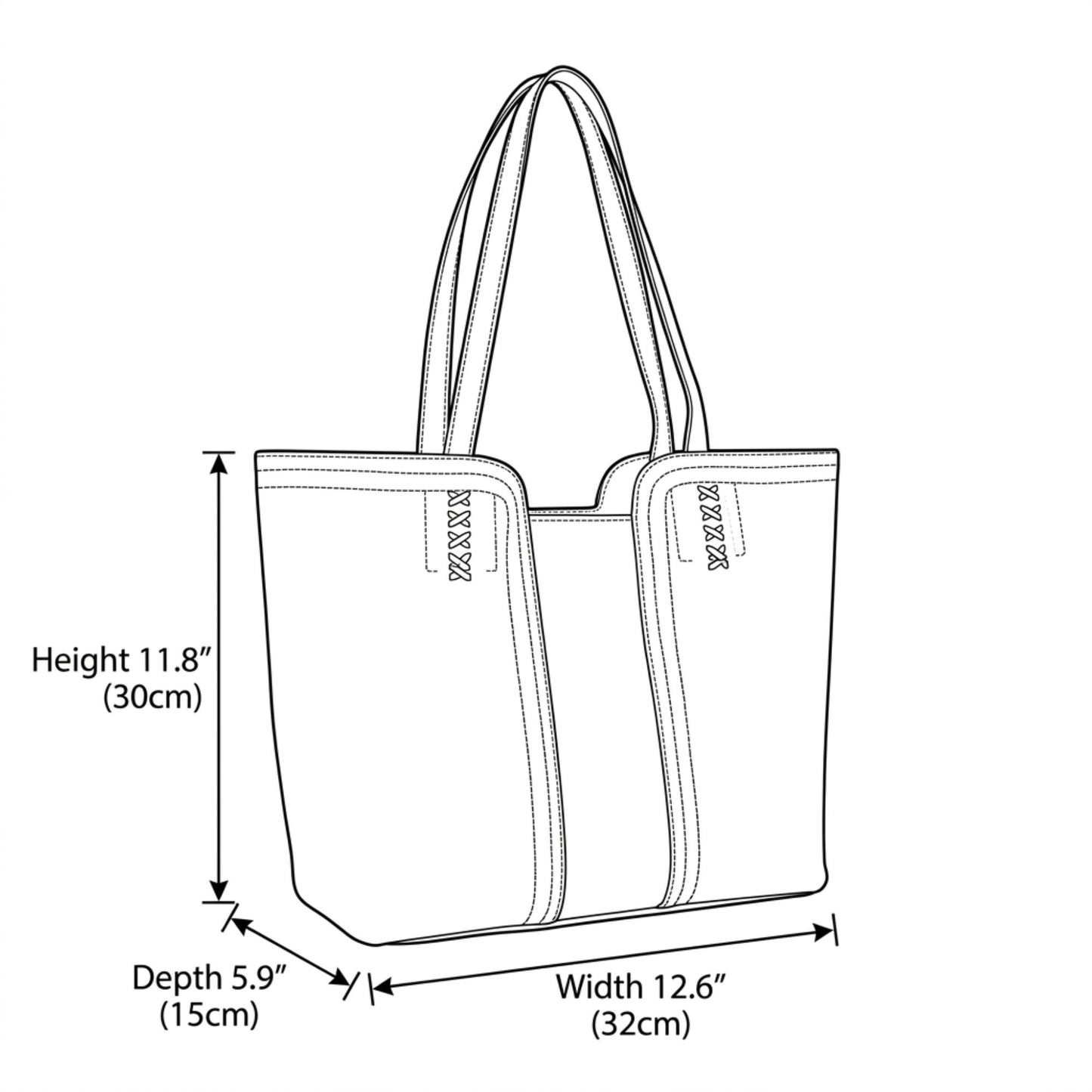 Faux Leather Tote Bag Shoulder Handbag with Zipper Closure for Work