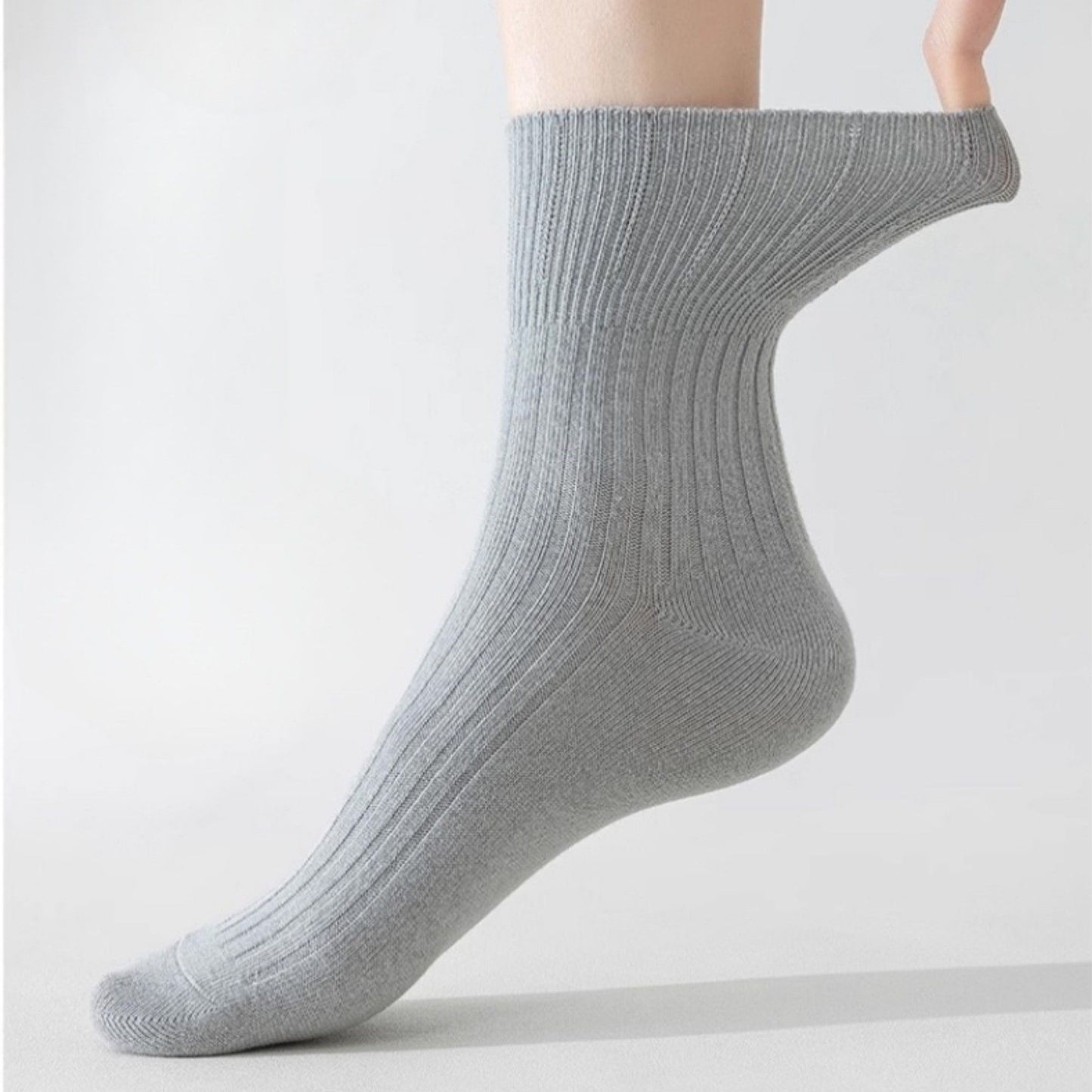 Ribbed Crew Socks with Elasticized Top Cuff for Swollen Feet Non-Binding Comfortable Fit 3-Pack