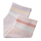 5 Pairs Women Cotton Ankle Socks with Pastel Striped Cuffs Soft Breathable Knit Fabric for Everyday Comfort