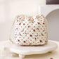 Quilted Drawstring Makeup Bag Large Capacity Portable Cosmetic Organizer Pouch