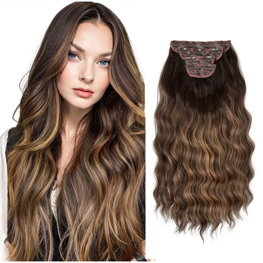 Long Curly Water Ripple Clip-in Hair Extensions for Women
