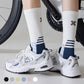 Reflective Cycling Socks with Night Visibility Design Padded Zones and Breathable Compression Fit