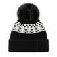 Fair Isle Pom Pom Knit Beanie Winter Cuffed Hat