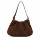 Faux Suede Hobo Shoulder Bag with Adjustable Strap Magnetic Closure and Interior Pocket