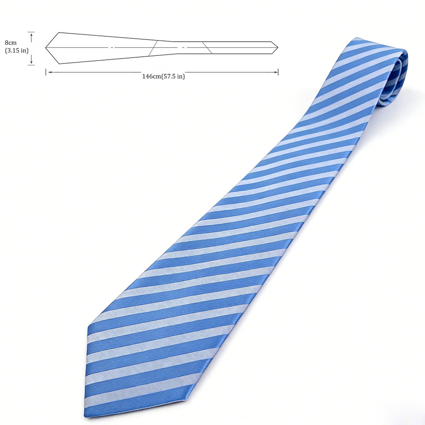Men's Diagonal Stripe Polyester Tie - Formal Necktie for Business, Weddings & Stylish Daily Wear