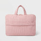 Corduroy Laptop Bag Large Capacity Work Tote with Front Zipper Pocket