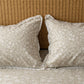 4-Piece Cotton Washed Jacquard Bedding Set with Duvet Cover Flat Sheet and Pillowcases Floral Texture