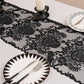 Halloween Black Lace Skull Cutout Table Runner