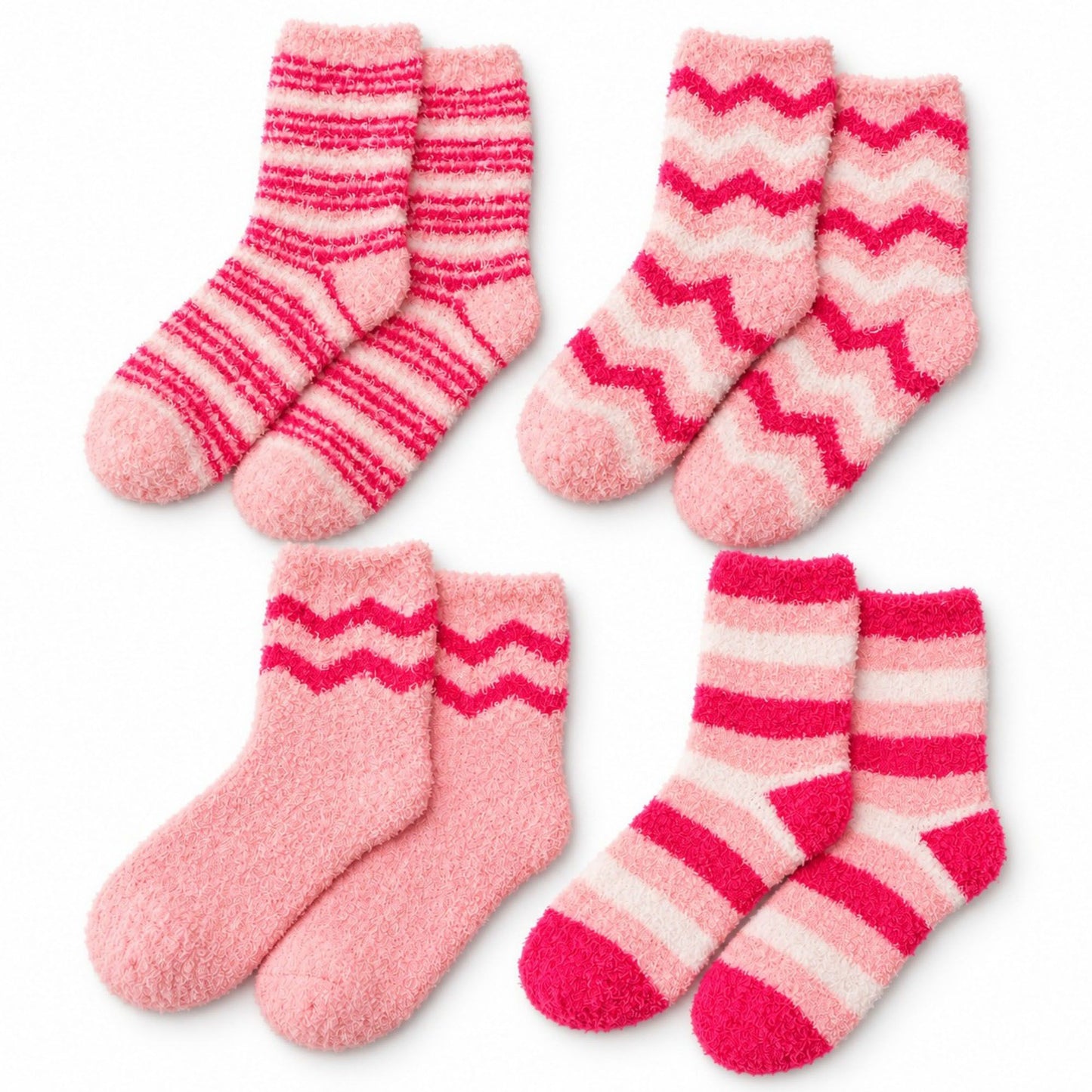 Fuzzy Crew Socks 4-Pair Set US 5-10.5 US 5-10.5