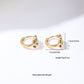 Women's Leaf - Shaped Hoop Earrings with Green Crystals