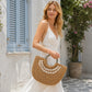 Straw Woven Shell Handbag with Round Handle