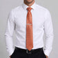 Men's Textured Solid Color Tie Gift Set with Matching Pocket Square Cufflinks and Silver Tie Clip