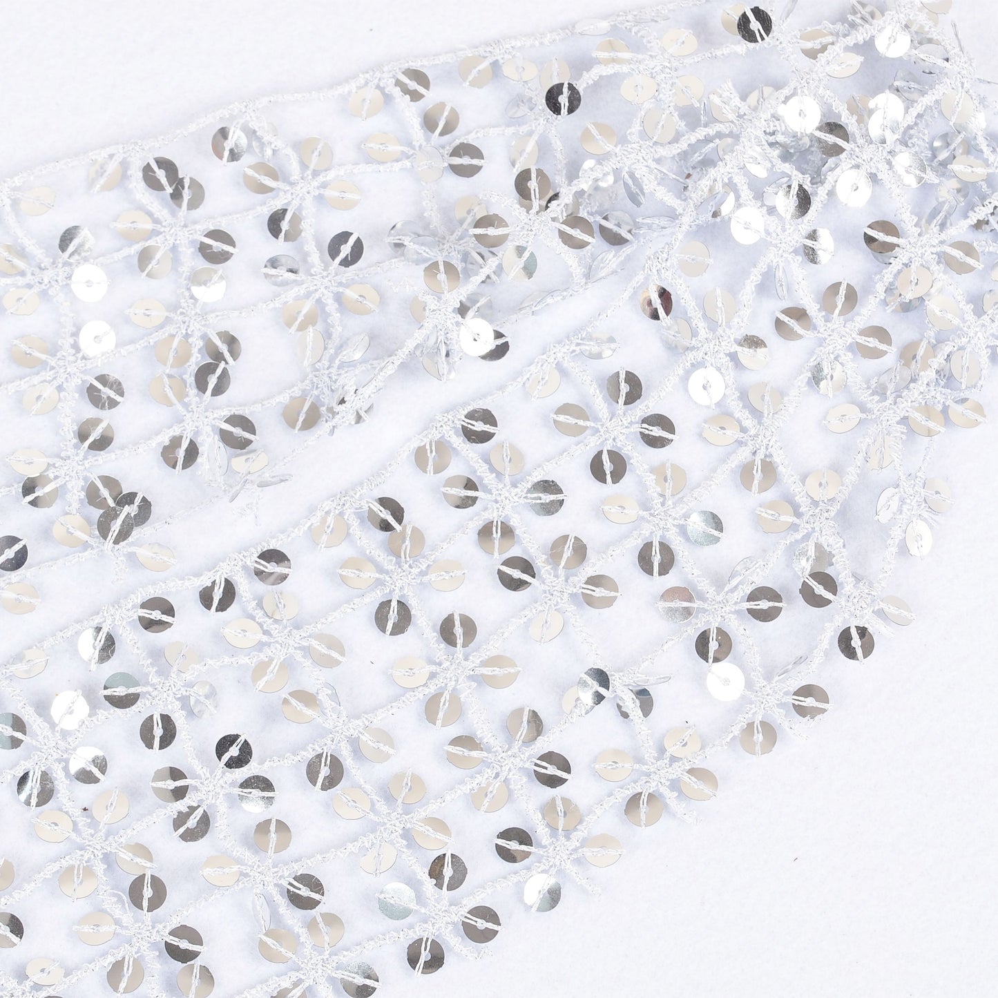 Sequin Floral Skinny Scarf Mesh Neck Wrap
