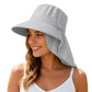 Wide Brim Sun Hat with Neck Flap Breathable Mesh Panel and Lightweight Outdoor Design