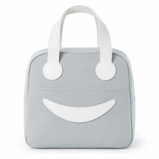 Insulated Lunch Bag with Zip Closure Top Handles and Wipeable Interior for Work School Travel