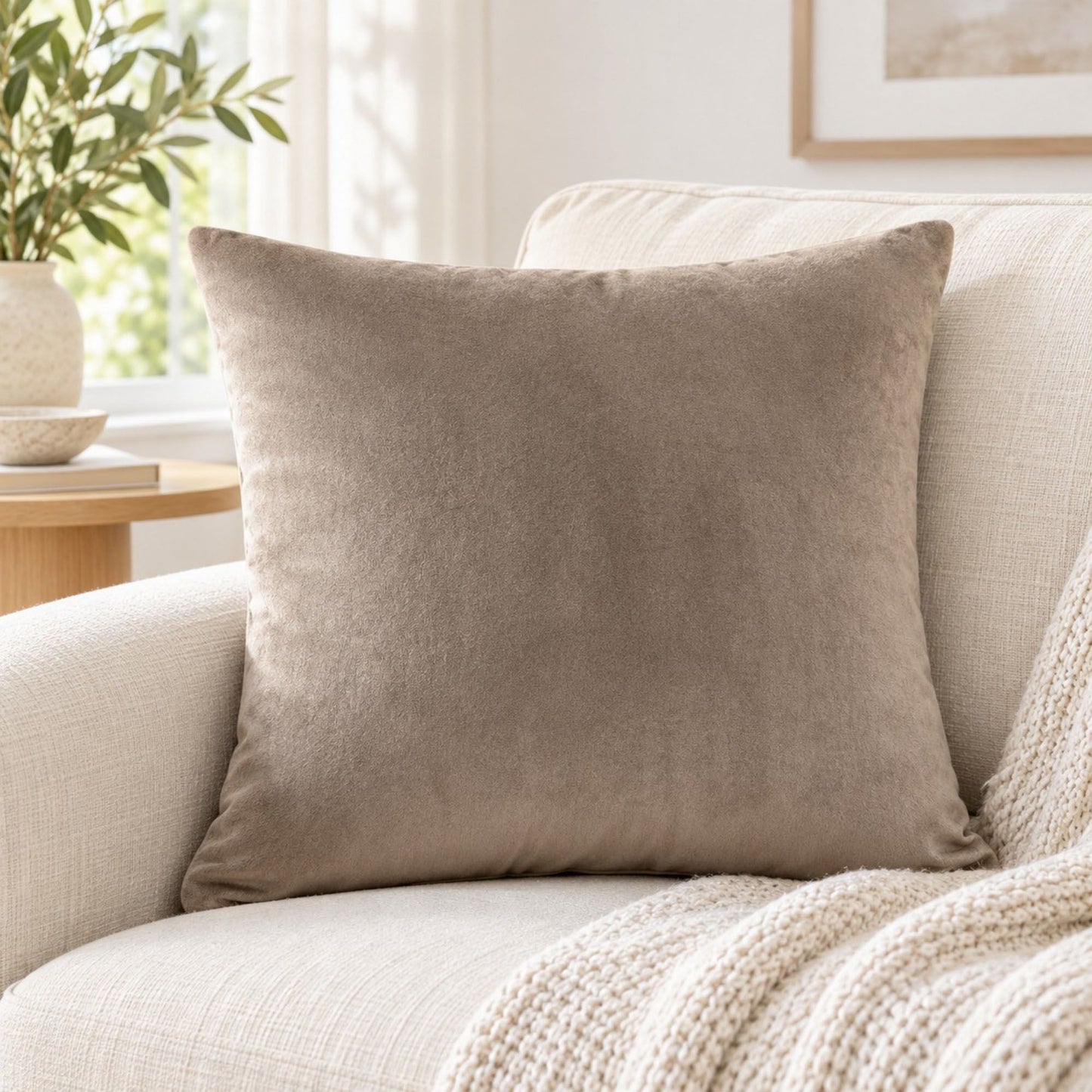 Solid Velvet Decorative Throw Pillow Cover (Single Piece)