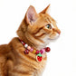 Adjustable Pet Collar with Bell Paw Charm Beaded Necklace Colorful Decorative Collar for Cats and Small Dogs