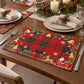 Christmas Placemats Set of 4 Red Holiday Table Mats 11.8 x 17.7in