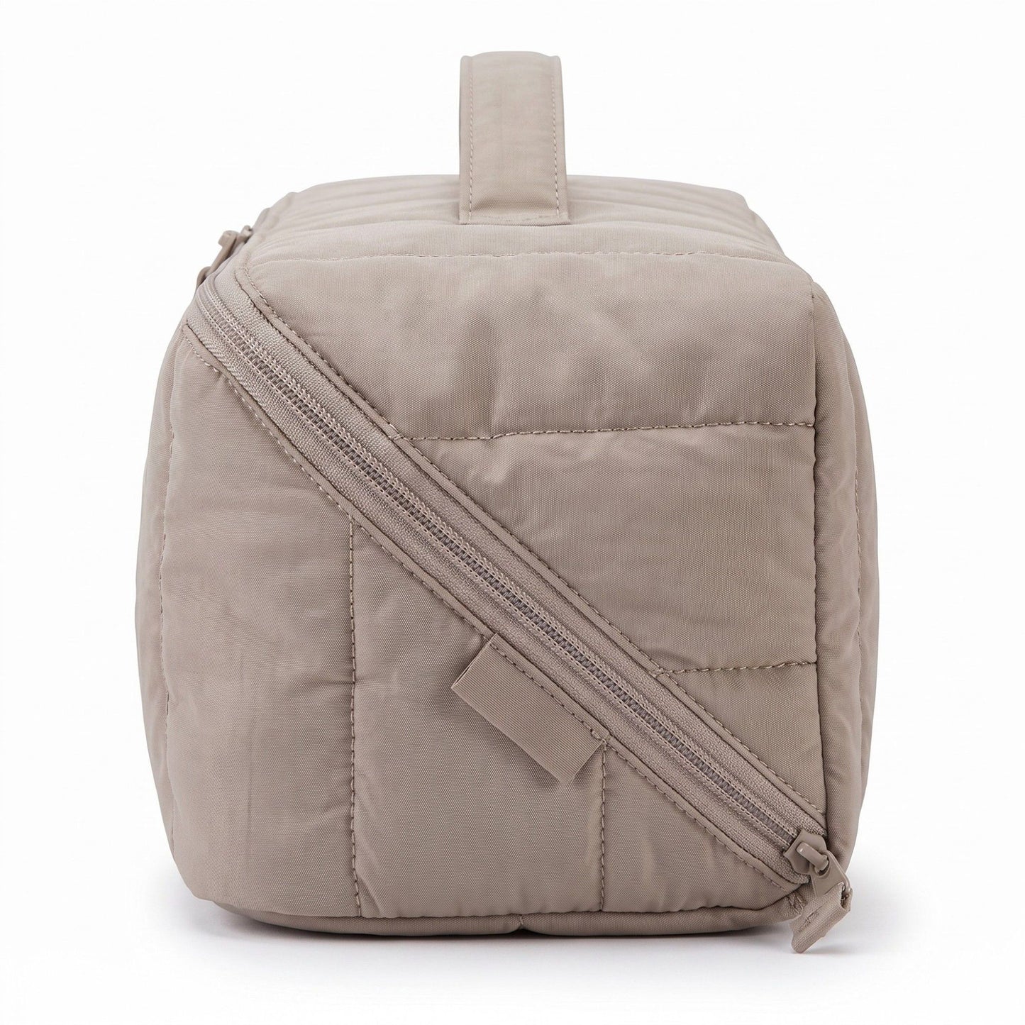 Vertical Padded Rectangular Travel Pouch with Top Carry Handle and Dual Zipper Pulls 16.7x5.3x5.3in