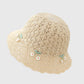 Crochet Straw Sun Hat with Cherry Accents