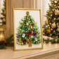 DIY Jeweled Christmas Tree Art Kit with Frame and Craft Supplies