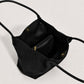 Faux Suede Tote Bag with Removable Zip Pouch and Double Shoulder Handles