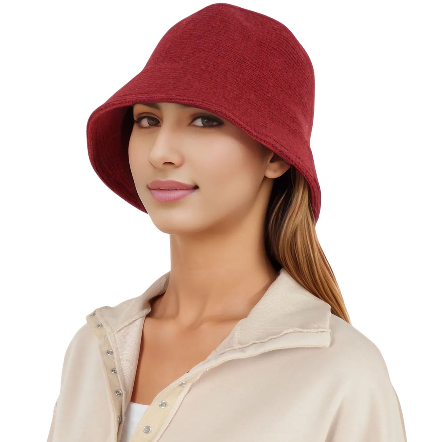 Fall Knitted Bucket Hat Summer Travel Fisherman Sun Hat