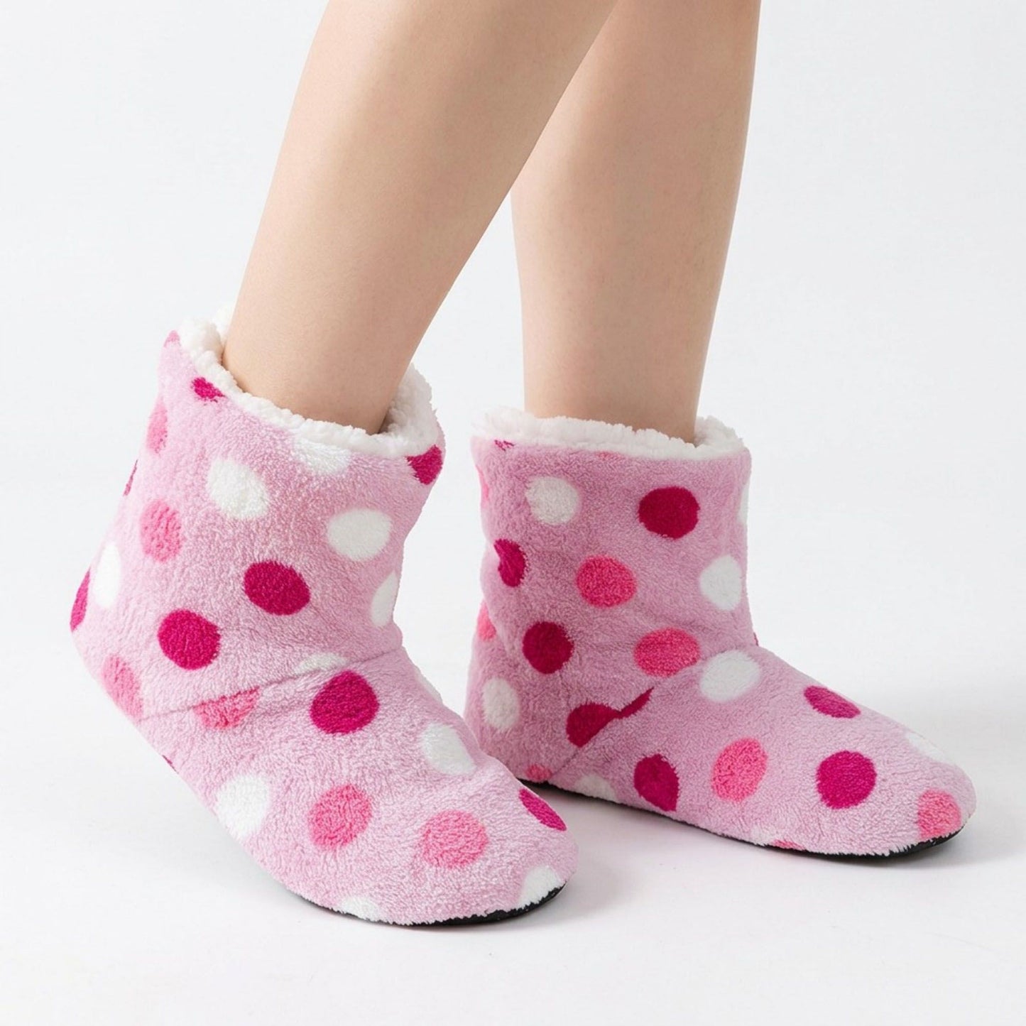 Striped Fuzzy Slipper Boots  US 5-10.5