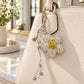 2 Pack Leopard Bag Charm Keychain with Beaded Tassel and Lobster Clasp