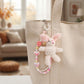 Cute Cartoon Animal Beaded Keychain Plush Toy Bag Charm Set