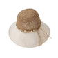 Wide Brim Straw Sun Hat Breathable Crochet Summer Hat with Decorative Band