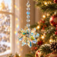 4 Pack Crystal Snowflake Suncatcher Hanging Ornament for Car Mirror Window Christmas Decor