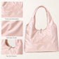 Satin Hobo Shoulder Bag with Embroidered Lily Detail