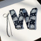 Paisley Print Scarf Belt with Large Bow Tie Front and Metal Chain Accent 78.5in