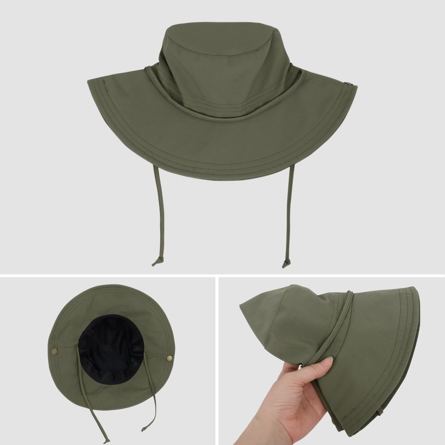 Foldable Wide Brim Bucket Hat with Chin Strap for Sun Protection and Outdoor Hiking Travel Beach Adventures