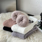 3-Pair Fuzzy Valentine Heart Knit Crew Socks Set with Soft Plush Texture, Stretchy Cozy Fabric, and Cute Heart Accent for Gifting