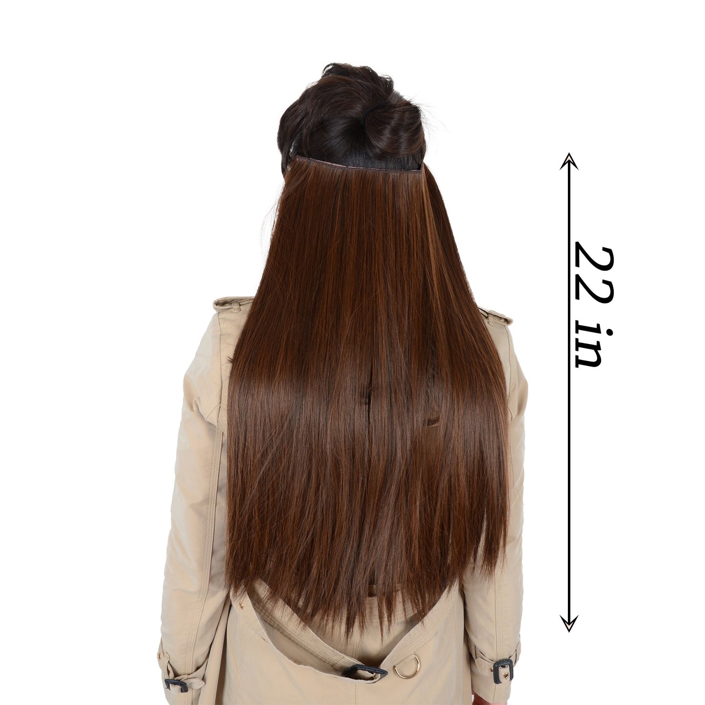 Longe Straight Natural Hair Extensions One Piece Invisible Wire Hair Extensions with Clip ins 22Inch