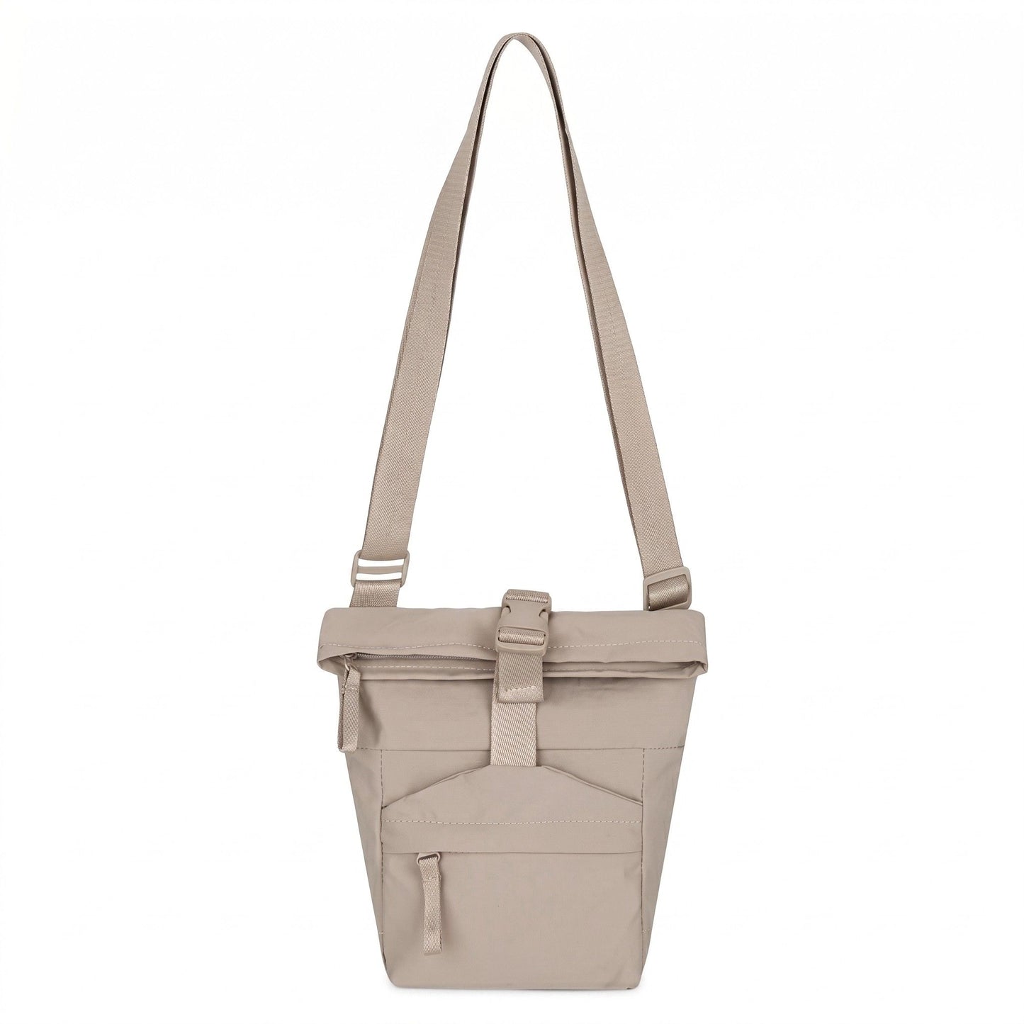Water Resistant Nylon Crossbody Bucket Bag Adjustable Strap Multi Pocket Everyday Travel Bag
