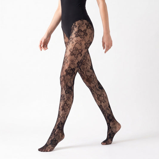 2-Piece Floral Lace Fishnet Tights
