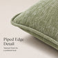Textured Decorative Throw Pillow Cover Piped Edge Accent Cushion for Sofa Bed Chair